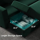 Belffin Modular Sectional Sofa with Storage Chaises Sectional Sleeper Sofa Couch 8 Seat Sectional Bed Green by CozyNest Decor