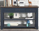 Solid Wood Console Table Sofa Table with Storage Drawers and Bottom Shelf Entryway Table for Entry Hallway Foyer Sofa Couch Table Fully Assembled (48.8" Blue) by CozyNest Decor