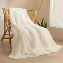 XeGe Luxury Faux Fur Blanket, Ivory Soft Big Fluffy Throw, Shaggy Plush Decorative Couch Blanket, Cute Off White Furry Fuzzy Throw for Bed Bedroom Living Room Beige, 60x90 by CozyNest Decor