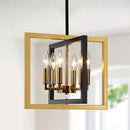 ANKYLHUA Small Black Gold Chandelier,6-Lights Ceiling Light Fixture E12,Adjustable Hight Pendant Lights Kitchen Island,Chandeliers for Dining Room Bedroom,Entryway,Foyer by CozyNest Decor