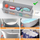 Gray Bathtub Splash Guard with Suction Cups, Waterproof Mesh Toy Organizer for Kids, Bath Toy Storage, Fits Most Tubs, Easy to Clean (Grey) by TinyTreasures Baby Boutique