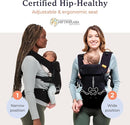 Beco Gemini Baby Carrier from Newborn to Toddler - Certified Ergonomic Newborn Baby Carrier for Infants and Children of 7-35 lbs - M Shape, Adjustable Seat, 100% Cotton (Metro Black) by TinyTreasures Baby Boutique