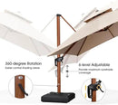 PURPLE LEAF 12ft Patio Umbrella with Base Outdoor Square Umbrellas Large Cantilever Umbrella Windproof Offset Umbrellas Heavy Duty Sun Umbrella for Garden Deck Pool Patio, Beige by GreenHaven Gardens