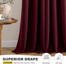 MIULEE Short Curtains for Windows - Christmas Burgundy Red Blackout Half Window Curtains Thermal Insulated Drapes for Kitchen Bedroom Bathroom Grommet Top Small Basement Tiers W40 x L36 Inch 2 Panels by TinyTreasures Baby Boutique