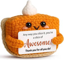 Crochet Pumpkin Pie – Fall Decor Handmade Knitted Mini Thank You Gift, Cute Appreciation Gift for Women, Daughter, Grandma Teacher, Coworker, Employee, Volunteer, Thanksgiving Desk Decor by CozyNest Decor