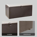 80 Plus Gallon Outdoor Storage Box, Waterproof Resin Deck Box Outdoor Storage Bin for Patio, Poolside, and Garden, Lockable & UV-Resistant, Ideal for Small Spaces, Brown by GreenHaven Gardens