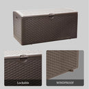 80 Gallon Pro Outdoor Storage Box Waterproof Lockable Resin Deck Box Large, Patio Storage Bin for Pool Accessories Cushion Furniture, Garden Tools, UV-Resistant Outside Delivery Brown by CozyNest Decor