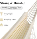 SUNCREAT Portable Camping Hammock for Outside, Heavy Duty 2 Person Hammock Bed for Tree, Beige with Tassels by GreenHaven Gardens