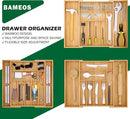 BAMEOS drawer organizer flatware organizer cutlery tray silverware organizer expandable adjustable bamboo drawer organizer kitchen bathroom by CozyNest Decor