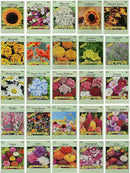 25 Flower Seed Packets Including 10+ Varieties - May Include: Forget Me Nots, Pinks, Marigolds, Zinnia, Wildflower, Poppy, Snapdragon and More - Made in The USA by GreenHaven Gardens