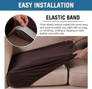 H.VERSAILTEX Velvet Stretch Couch Cushion Cover Plush Cushion Slipcover for Chair Cushion Furniture Protector Seat Cushion Sofa Cover (1 Piece Armchair Cushion Covers, Brown) by CozyNest Decor