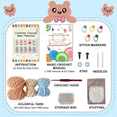 LoopMap Crochet Kit for Beginners - DIY Amigurumi Bear with Removable Dress & Accessories - Step-by-Step Video Tutorials, Extra Yarn, Crochet Tools, Handmade Gift for Kids & Adults (Bear K01, Blue) by TinyTreasures Baby Boutique