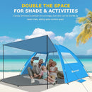 Gorich Beach Tent with Canopy - Easy Setup 3-4/5-6/7-8 Person Portable Sun Shelter, UPF 50+ UV Protection Sun Shade, Lightweight & Compact Beach Cabana for Family Travel by TinyTreasures Baby Boutique