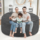 5FT Bean Bag Chair, Large Bean Bag Chairs with Memory Foam Filled, Fluffy Beanbag Sofa with Dutch Velvet Cover, Round BeanBag Chairs for Living Room, Playroom - Grey by TinyTreasures Baby Boutique