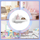 NACHES 3-Piece Floating Bookshelf - Scalloped White Cloud Wooden Wall Shelves, Kids Room/Nursery Decor for Books & Picture, Easy to Mount Display Shelves by TinyTreasures Baby Boutique