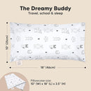 Toddler Pillow with Pillowcase - 10x18 My Little Dreamy Kids Travel Bed Pillows for Sleeping, Organic Cotton Small Pillowcase, Soft & Breathable, Machine Washable, Toddlers 2-5 Years Old (KeaFriends) by TinyTreasures Baby Boutique