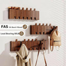 Wall Mounted Piano Key Hanger | Flip Style Hook | Entrance Wall Art Hook, Made of Oak Wood (3 Times Painted, 4 Times Polished) (LED Walnut, 8Hooks) by CozyNest Decor