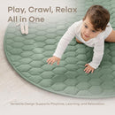 Comfy Cubs Round Kids Play Mat - Medium 48 inches Soft Quilted Baby Floor Mat with Non-Slip Bottom - Plush Design for Toddlers' Playtime and Relaxation - Comfortable and Durable - Fern by TinyTreasures Baby Boutique