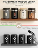 Veken Coffee Canister with Window,Airtight Stainless Steel Kitchen Food Storage Container, Date Tracker & Scoop for Grounds Coffee, Beans, Tea,Flour,Cereal,Sugar,22OZ,Copper by CozyNest Decor
