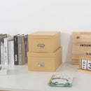Soul & Lane Kraft Decorative Cardboard Storage Boxes with Lids, Set of 2 Stacking Keepsake Photo and Memory Boxes for Home & Office, Elegant Paperboard Organizers with Label Holders and Drawer Pulls by TinyTreasures Baby Boutique