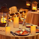 Flickering Flameless LED Candles with 10-Key Remote & Timer, Waterproof Outdoor Indoor f Battery Operated Candles for Home/Wedding/Festival Décor Set of 9 (D3 x H5.5) Ivory
