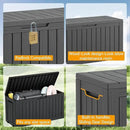 KAMABOKO Deck Box, 75 Gallon Resin Indoor and Outdoor Storage Boxes Waterproof for Garden Tools, Pool Accessories Storage Bench, Patio Furniture and Cushions with Lockable Lid, Black by CozyNest Decor