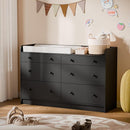 Cozy Castle Baby Dresser with 6 Drawers and Large Table Top, Multi-Functional Chest of Drawer, Drawer Dresser with Three-Sided High Rails for Nursery, Children's Room, Bedroom, Black by TinyTreasures Baby Boutique