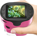 1000X Handheld Microscope for Kids 4K 2.0" Screen Rechargeable Mini Pocket Digital Microscopes w/Slides Kit Portable Edu Gift Age 4-6 8-12 Children Students (Pink) by TinyTreasures Baby Boutique