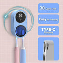 Toothbrush Holder and Cleaner for Bathroom Light Cleaning Fan Drying Round in Circle Automatic Rotating Cover Wall Mounted Smart Home Gadgets (02 Blue) by CozyNest Decor
