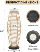 Outdoor Floor Lamp Solar Powered Lantern Waterproof Outdoor Lamps Wicker Patio Lights for Garden Deck Backyard Decor by CozyNest Decor