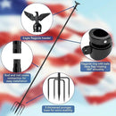 ZMTECH 10 FT Flag Pole Kit in Ground with 5 Pronges Base & Solar Light, Heavy Duty Flag Pole Holder with Metal Eagle Topper for Outside House Yard Garden Decor Residential Commerical(1 Pack,no Flag) by GreenHaven Gardens