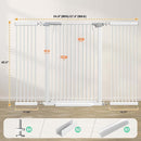 Frail 40.5" Extra Tall Baby & Pet Gate, 54.8"-57.4" Wide, White by TinyTreasures Baby Boutique