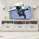 IDEALHOUSE 70in TV Stand for TVs up to 80", Mid Century Modern Entertainment Center with Storage Drawer and Open Shelves, TV Console Media Cabinet for Living Room, Bedroom, Antique White by CozyNest Decor