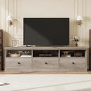 IDEALHOUSE 70in TV Stand for TVs up to 80", Mid Century Modern Entertainment Center with Storage Drawer and Open Shelves, TV Console Media Cabinet for Living Room, Bedroom, Rustic Gray by CozyNest Decor