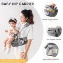 Baby Carrier with Hip Seat Adjustable Strap Huge Storage 4-in-1Toddler Carrier Enhanced Lumbar Support Ergonomic Baby Hip Carrier for Newborns & Toddlers Gray by TinyTreasures Baby Boutique
