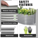 1 Pack 8x3x2FT Galvanized Raised Garden Bed Kit Oval Metal Ground Planter Box Outdoor Bottomless Planter Raised Beds for Vegetables Flowers Herbs Fruits, Gray by CozyNest Decor