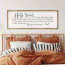 Holy Spirit You are Welcome Here Wall Decor Art 32x12 Inch Large Christian Song Bible Verse Plaque Wood Framed Sign Living Room Scripture Quote Religious For Office Wall Hanging (Wood) by CozyNest Decor