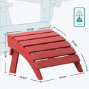 SERWALL Folding Adirondack Footrest, All Weather Adirondack Ottoman Without Assembly, Red by GreenHaven Gardens