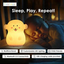 Combined Bluetooth Speaker & Nightlight With 9 Color Emissions, Child Friendly Silicone & BPA Free, USB Recharging, Receives Audio From Computer, Phone Or Tablet, and includes Remote Control (Monkey) by TinyTreasures Baby Boutique