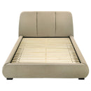 Mokena 46-inch Upholstered Queen Platform Bed Brown