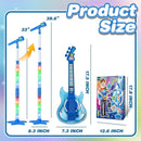 Kids Guitar and Microphone Set, Toy Guitar with Adjustable Volume and Strap, Microphone with Stand and Color Light, Toddler Musical Instrument for 3-5 5-9, Kids Karaoke Machine for Boy Girls(Blue) by TinyTreasures Baby Boutique