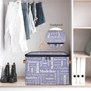 Custom Storage Basket with Name, Personalized Storage Bins with Zipper Lid, Foldable Fabric Storage Box Large capacity with Handle Haze Purple by TinyTreasures Baby Boutique