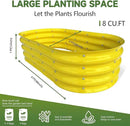 Raised Garden Bed 4x2x1ft Large Galvanized Raised Garden Beds Kit 1Pack Outdoor Yellow Planter Box with Rubber Stripe and Safety Gloves for Vegetables, Fruits, Flowers by GreenHaven Gardens