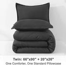 Litanika Grey Comforter Set Twin/Twin XL Size, 2 Pieces Lightweight Plain Bedding Comforter Set, All Season Fluffy Bed Set (66x90In Comforter & 1 Pillowcase) by CozyNest Decor