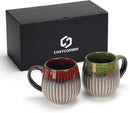 CosyCorner Ceramic Coffee Mugs, 17 oz Large Coffee Cups, Couple Coffee Mugs Set with Gift Box (A&B) by CozyNest Decor