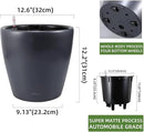 Dexceder 13x12 Self Watering Planter with Wheels Indoor Outdoor, Inner Pot Design, Thickened Large Floor Standing Flower Plant Pot with Water Level Indicator (Slate Gray Matte) by GreenHaven Gardens