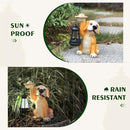 Garden Dog Statues - Adorable Resin Dog Figurines with Straw Hat and Solar LED Lantern, Puppy Decorations Outdoor Solar Light for Yard Patio Lawn Porch, Ornament Gift by GreenHaven Gardens