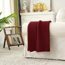 Chunky Cable Knit Throw Blanket Lightweight Wine red 100% Organic Cotton Blanket for Sofa Couch Bed Baby Nursery, Rustic Shabby Chic Modern Farmhouse, 60” x 80” Give Laundering Bag by CozyNest Decor