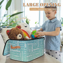 Custom Storage Basket with Name, Personalized Storage Bins with Zipper Lid, Foldable Fabric Storage Box Large capacity with Handle Grey Blue Green by TinyTreasures Baby Boutique
