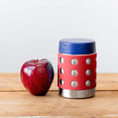 LunchBots Thermal 12 oz Triple Insulated Thermos - Hot 6 Hours or Cold 12 Hours - Leak Proof Thermos Soup Jar - All Stainless Interior - Navy Lid - Red Dots by TinyTreasures Baby Boutique